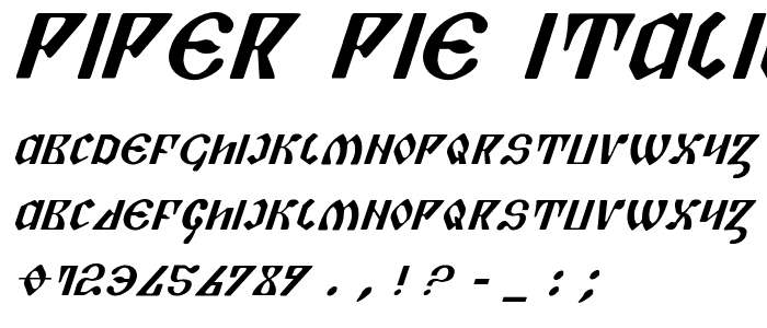 Piper Pie Italic font